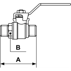 Vanne Laiton Cylindrique Mâle Mâle G1 2" PN 40 Bar Prevost RSIM 21