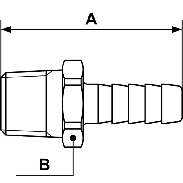 Jonction Laiton Filetage Conique M 1/4" Cannelé 8 Mm Prevost JFT 1408