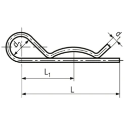 Goupille Ressort Simple - BN915 - Acier Zingué Bleu - 7 Mm - Pour Arbre De 28-45 Mm - Boîte De 25