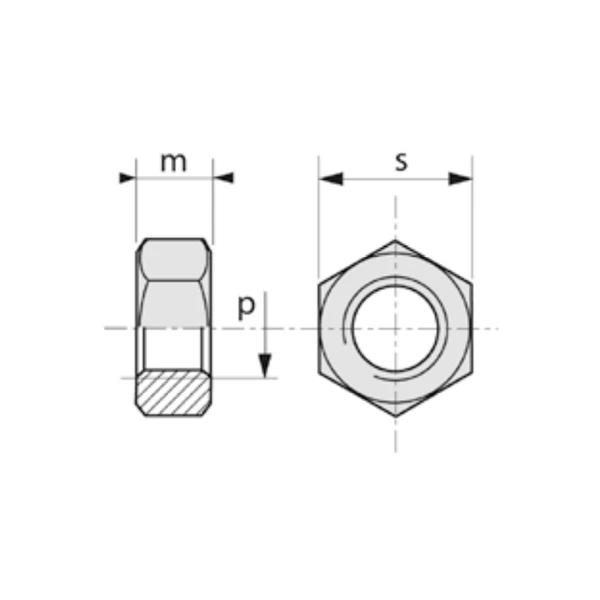 Écrou Hexagonal HU - Brut ISO 4032 Classe 8 - M30 - Boîte De 10 – Image 2