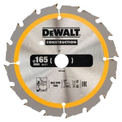 Lame Scie Circulaire Dewalt DT1949-QZ Ø 165 Mm Alésage 20 Mm 24 Dents