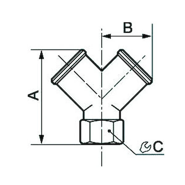 Raccord Y Femelle Laiton Nickelé - Prevost - Filetage 1/8 - Pression 0 à 15 Bar – Image 2