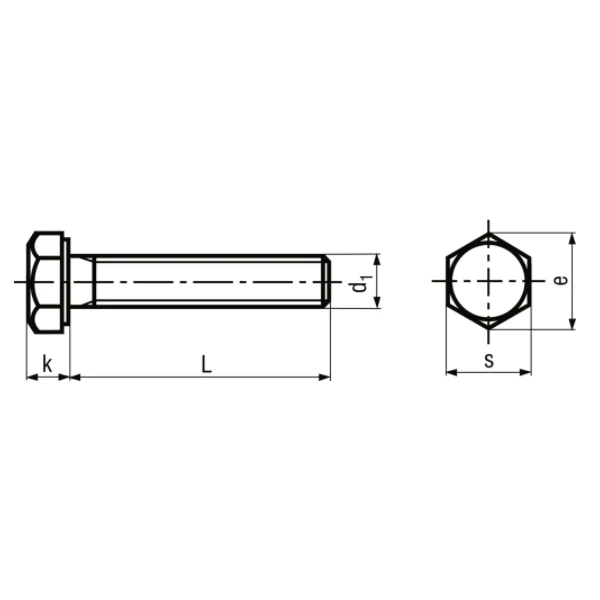 Vis à Tête Hexagonale Entièrement Filetée DIN 933 - GEOMET® 500 A - M12x50mm - Boîte De 100