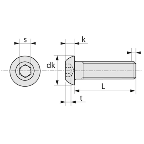 Vis à Métaux Bombée BHC ISO 7380 - Acier Zingué Blanc Classe 10.9 - M5x16mm - Boîte De 200 – Image 2