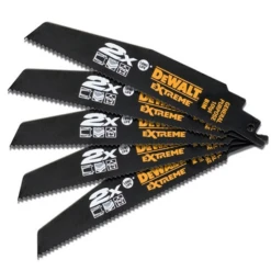 Lame Scie Sabre Bi-métal Dewalt Extreme 2x Longueur 305 Mm - Lot De 5