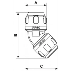 Coude égal Aluminium 45° - PPS1 4C25 Prevost - Pour Tube Extérieur De 25 Mm