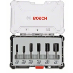 Fraise Droite à Rainurer Bosch Queue 6 Mm Diamètre 6 à 20 Mm Coffret 6