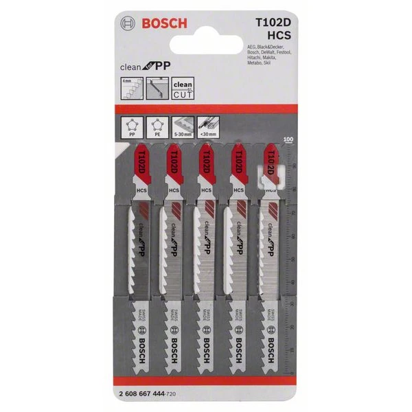 Lames De Scie Sauteuse Pour Plastique T102d Lot De 5 Lames : Bosch 2608667444 â Image 2