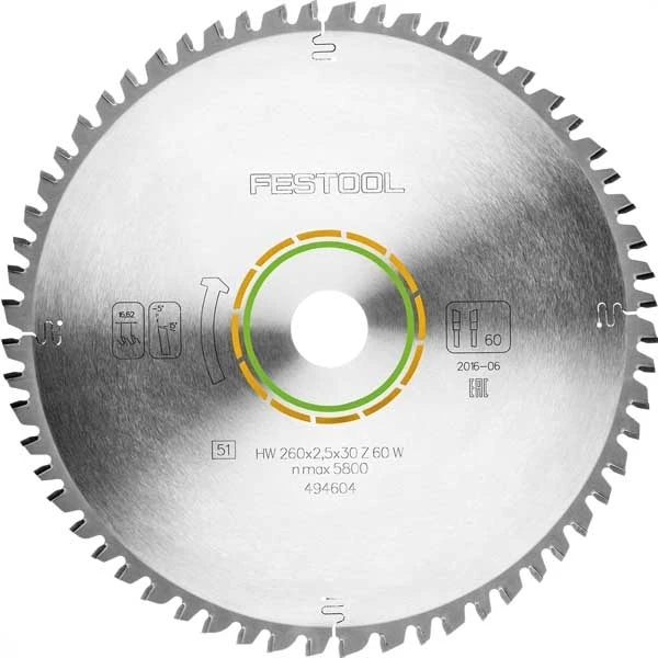 Lame Universelle Festool HW 260X2.5X30 W60 494604