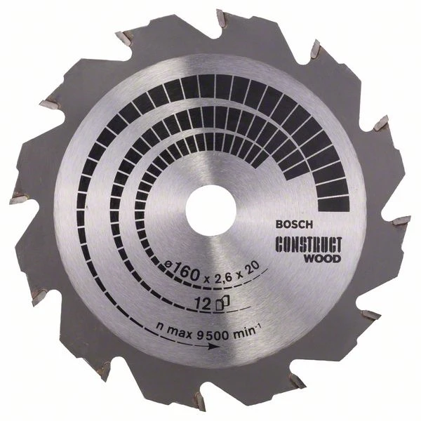 Lame Scie Circulaire Bois Bosch Construct Wood 160 Mm X 20 Mm 12 Dents