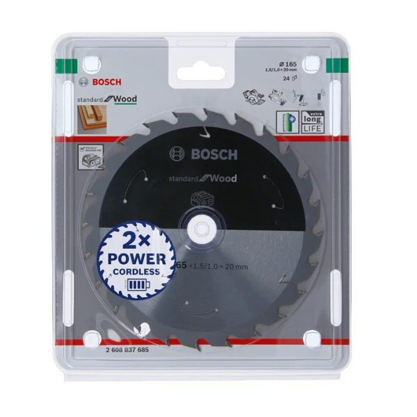 Lame De Scie Circulaire Bosch Standard For Wood 165x20 X1,5mm 24 Dents – Image 3