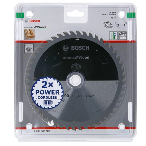 Lame De Scie Circulaire Bosch Standard For Wood 190x30x1,6 Mm 48 Dents – Image 3