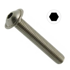 Vis Tête Bombée à Embase Six Pans Creux Inox A2 M8x25 Acton 622258x25