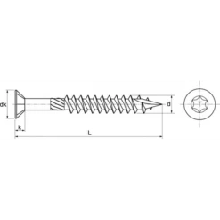 Vis à Bois Aggloméré Tête Fraisée 6 Lobes A2 M4x40 Acton 623284X40/24