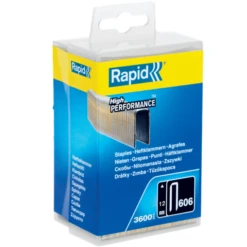 Agrafe étroite N°606 Rapid - Galvanisée - 12 Mm - Boîte De 3600