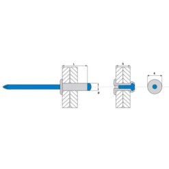 Rivet Alu Tige Acier TP Serrage 23.0-25.0 Ø4.8x30 : Scell-It ASD4830