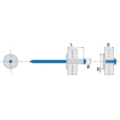 Scell-It Rivet Alu TĂȘte Large Serrage 18.0-21.0 Ă4.8 X 25 : ASL4825