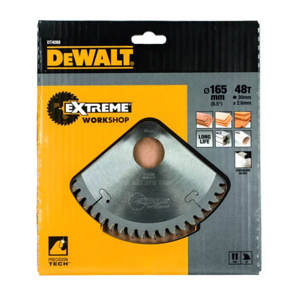 DeWALT Lame Scie Circulaire DT4088-QZ Ø 165mm Alésage 30mm 48 Dents