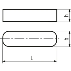 Clavette Parallèle Bouts Arrondis Acier C45K 8 X 5 X 56 Mm X100