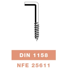 Gond à Vis Bois Torbel Acier Zingué Blanc 4,5 Mm X 50 Mm - Boîte De 100