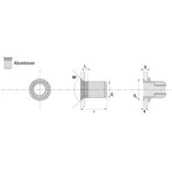 Écrou Aveugle Cranté Tête Fraisée à 90° Alu X16.0 Mm Scell-It EAK0645