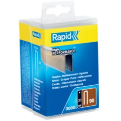 Agrafe étroite N°90 Rapid - Acier Galvanisé - 30 Mm - Boîte De 3000