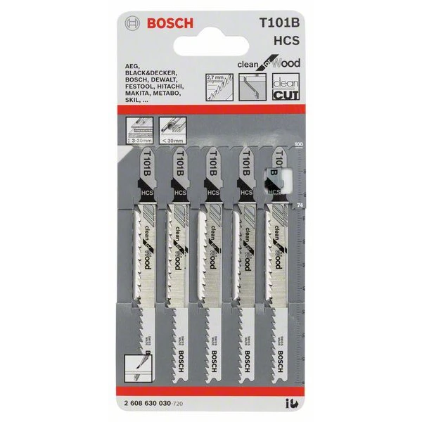 Bosch Lame De Scie Sauteuse Pour Bois T 101 B Jeu De 5 Lames 2608630030 â Image 5
