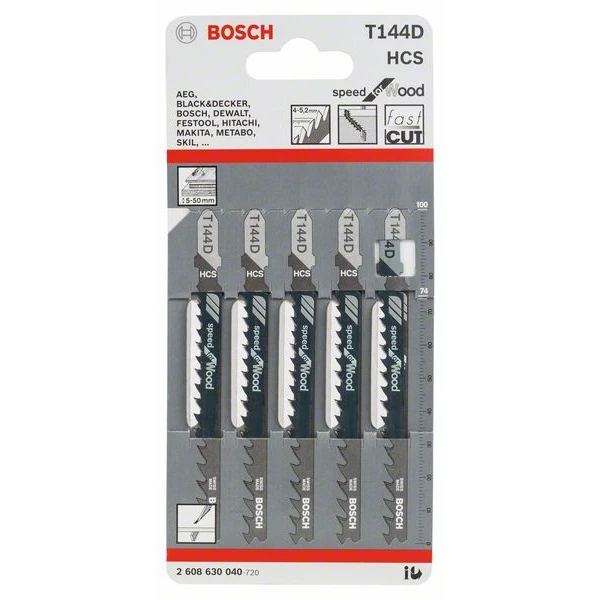 Lame Scie Sauteuse Bois T144D Speed For Wood Bosch Jeu 5 Lames – Image 3