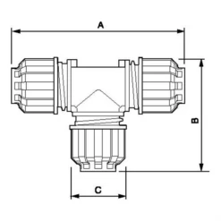 Té Egal Femelle Pour Tube Aluminium Diamètre Extérieur 20 Mm Prevost ALR TE20
