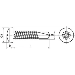 Vis Autoperceuse TC Pz Inox A2 DIN 7504 M M3.9x13 : 6265012 Acton 624303.9X13