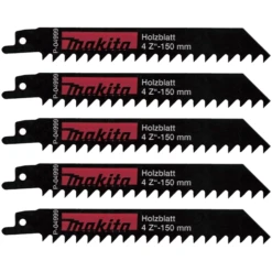 Lame Scie Récipro Bois Humide Plâtre HCS Makita 4 Dents 150 Mm Lot De 5