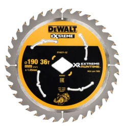 Lame De Scie Circulaire Portative Dewalt DT40271-QZ - Diamètre 190 Mm - Alésage Losange - 36 Dents