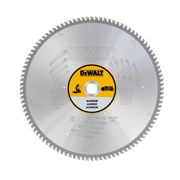 Lame De Scie Circulaire Stationnaire 355x25.4mm 100 Dents TCG/aluminium - Dewalt – Image 4