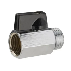 Mini Vanne D’arrêt Double - 1/4 De Tour - MF 12 X 17 - Laiton