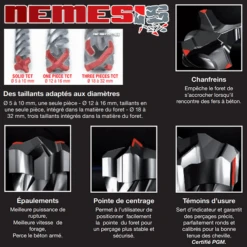 Foret Béton Armé SDS-Plus 4 Taillants TCT Nemesis II Makita 22 X 450 Mm