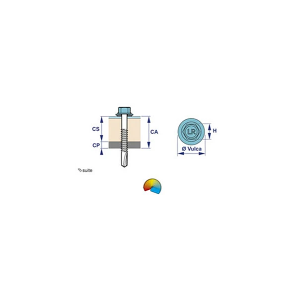 Vis Auto TH8 Colorvis 4T 4.8x20 RAL 7016 : 285700236 Etanco â Image 3