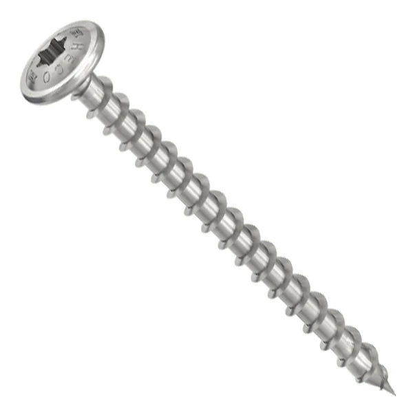 Vis Bois Heco Topix Plus Inox A2 - Tête Ronde Large 8 X 60 Mm - Filetage Total T40 - Boîte De 50 61846