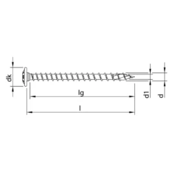 Vis Bois Heco Topix Plus Inox A2 - Tête Ronde Large 8 X 40 Mm - Filetage Total T40 - Boîte De 50 61844