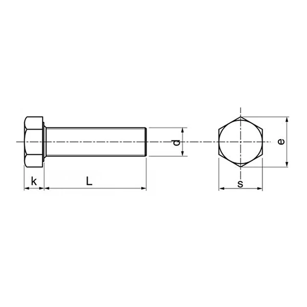 Vis à Métaux Tête Hexagonale Filetage - Inox A2 DIN 933 - M10x30 - 100 – Image 2