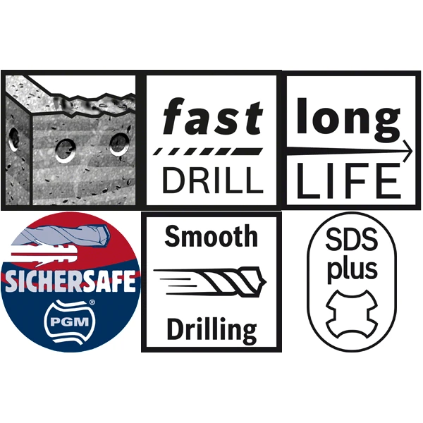 Foret Béton SDS Plus 5 Bosch Pour Marteau Perforateur 6 X 150 X 215 Mm – Image 2