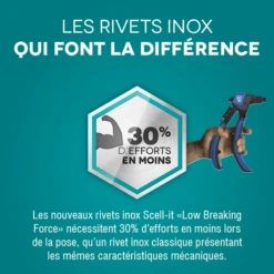 Rivet Inox A2 Standard TĂȘte Plate Scell-it 4 X 8 Mm | Qpro.fr