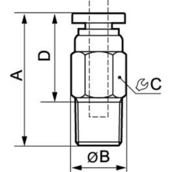 Raccord Instantané Polymère Raccord Droit Mâle Conique Filetage 1/4 Diamètre 10 Mm : Prevost RPD MR1001