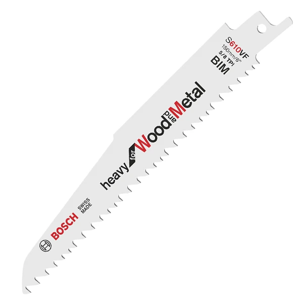 Lame Scie Sabre Bois Métal Bosch S610VF Wood And Metal 150x22x1,6mm X5 – Image 5