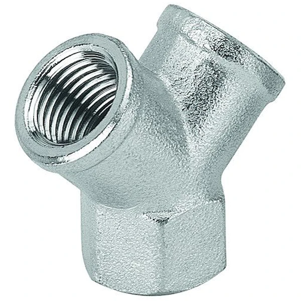 Raccord Y Femelle Laiton Nickelé - Prevost - Filetage 1/8 - Pression 0 à 15 Bar