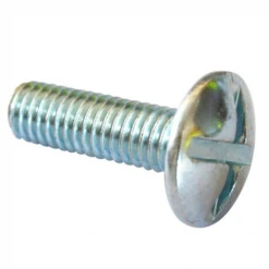 Vis Poêlier à Tête Ronde Large Fendue En Croix - Acier Zingué NFE 25129 - M8 X 20 Mm - Boîte De 100