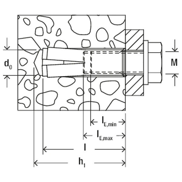 Cheville à Frapper Fischer EA II Pour Carotteuses Et Scies Murales - Acier électrozingué - M12 X 50 - Boîte De 25 48407 – Image 2