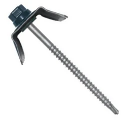 Pack De Fixation Bacs Acier Sur Charpente Bois - 6.5 X 100 Mm - Gris Terre D'ombre RAL 7022 - Seau De 100 Etanco 620681020