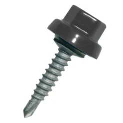 Vis Autoperceuse Tête Hexagonale TH12 Zamac Zacrovis 6.5x180 Mm RAL 7022 Gris Terre D'ombre - Boîte De 100