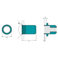 Écrou Aveugle Cranté Inox A2 M6x14 Perçage 9 Mm Tête Réduite X100