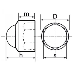 Cache écrou Hexagonal - Diamètre M10 Mm - Polyéthylène - Coloris Noir - Boîte De 100